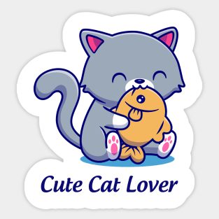 cute cat lover Sticker